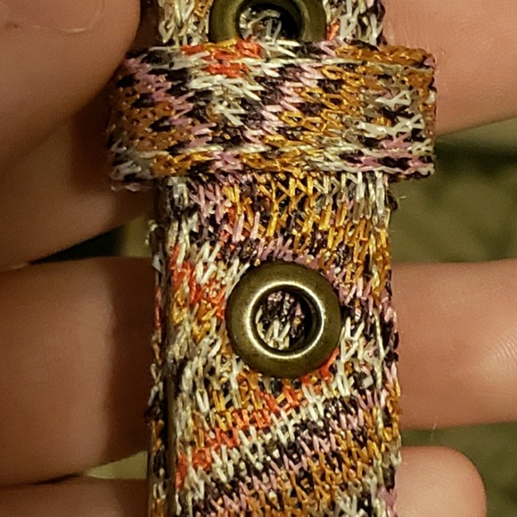 Colorful 70s inspired zigzag woven skinny belt - Picture 3 of 5